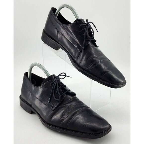 Johnston & Murphy Melton Black Leather Cap‎ Toe Derby Dress Shoes Men\'s Size 11M main image 9